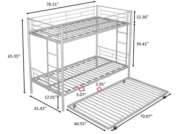 Full Metal Bunk Bed Bunk for Three - Image 4
